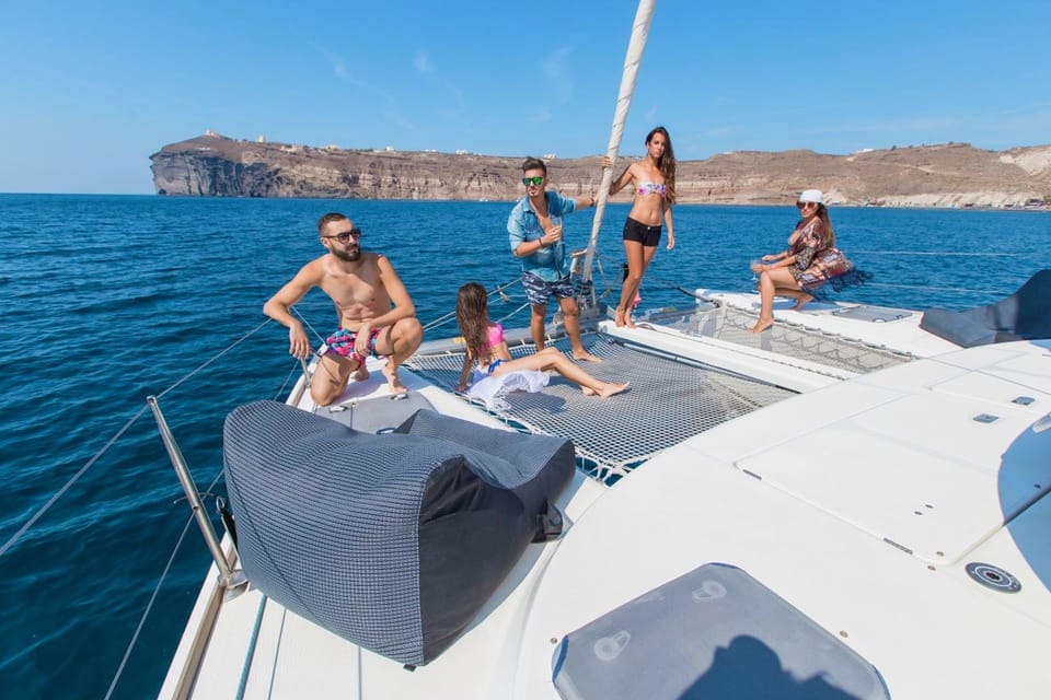 Santorini: Private Catamaran Cruise With Food & Drinks - Booking Process