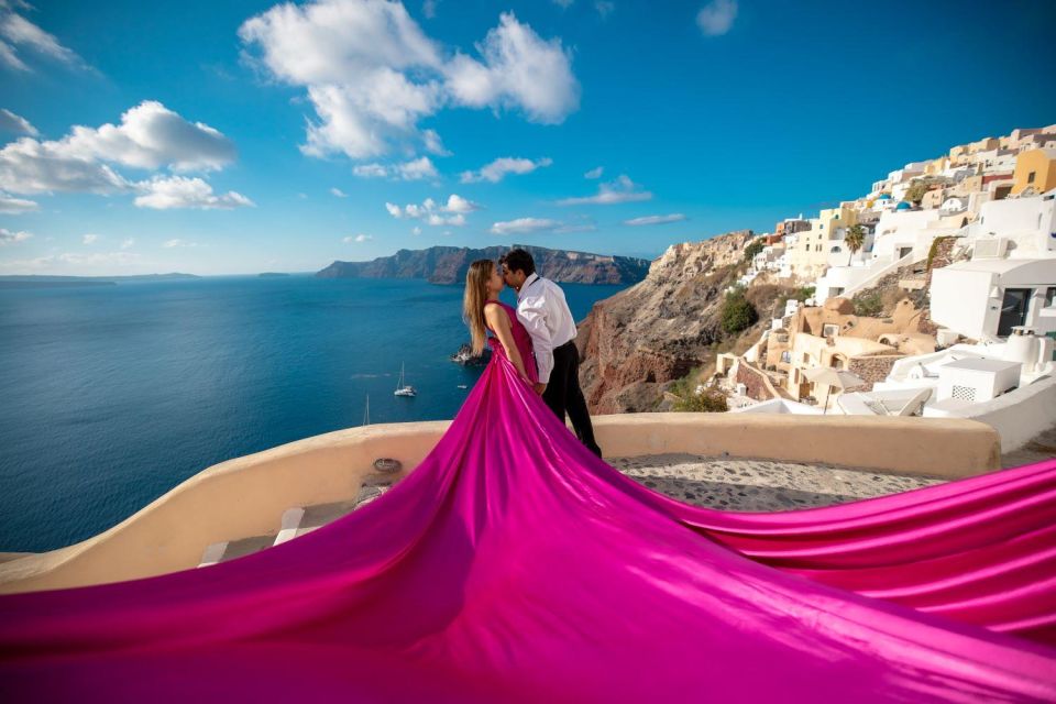 Santorini: Unique Flying Dress Photoshoot Experience - Dress Options Available