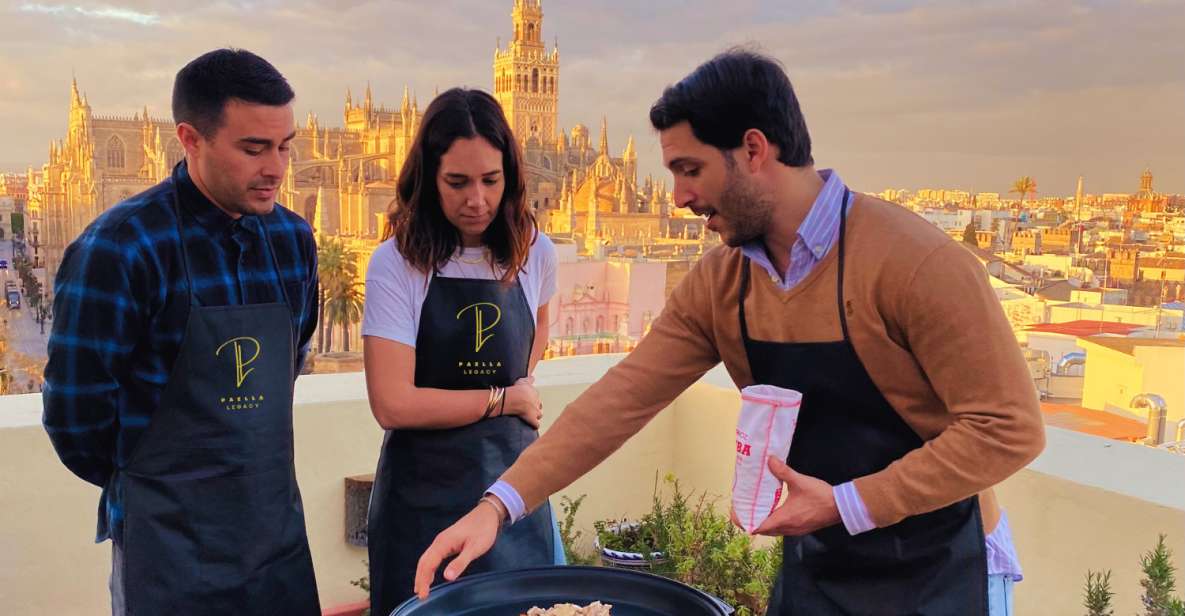 Seville: Highlights Rooftop Tour & Paella Cooking Class - Hearty Paella Feast Celebration