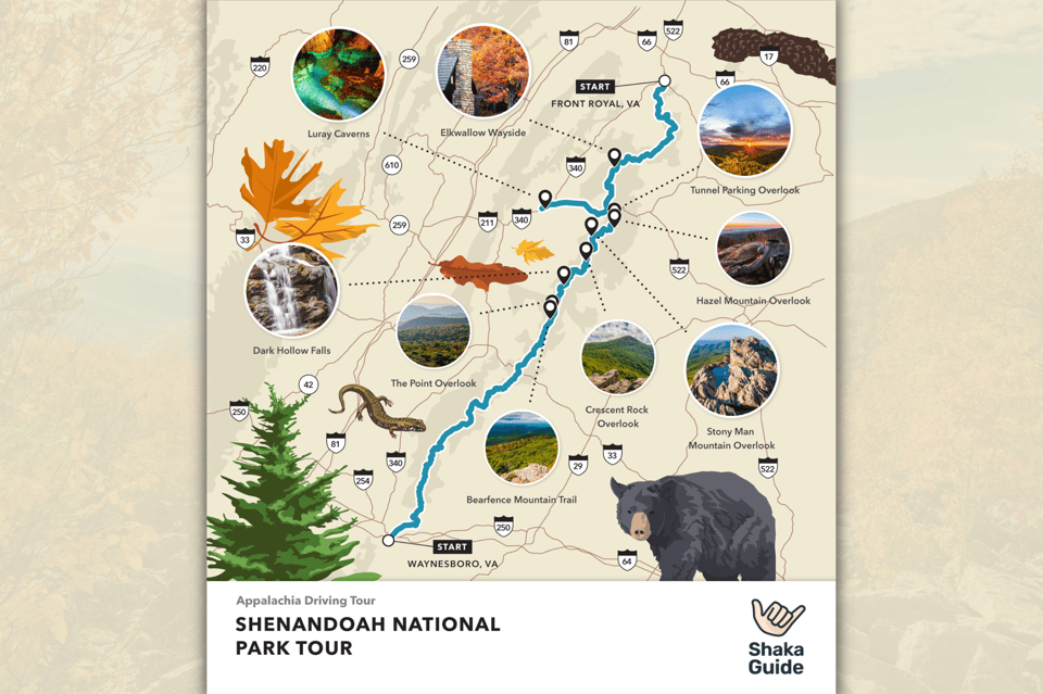 Shenandoah National Park Audio Guide App - Starting Locations