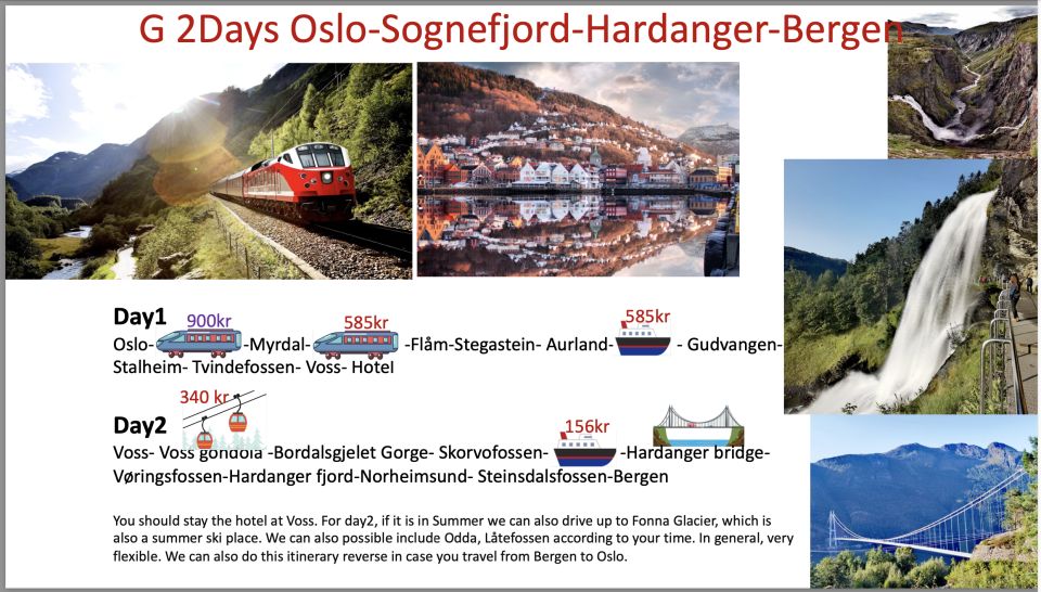 2days Tour to Hardanger and Flåm or Sognfjord Glacier Flexib - Exclusions and Important Notes