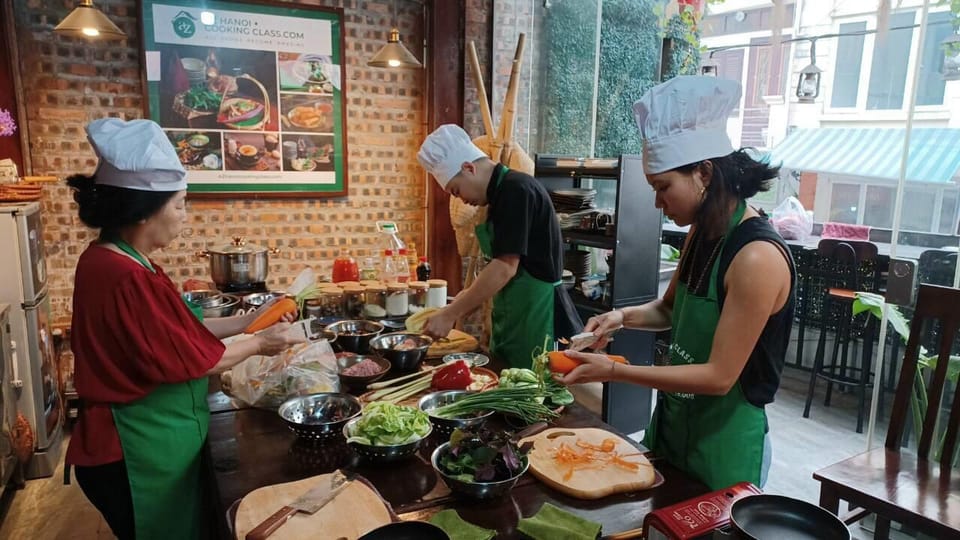 Hanoi Cooking Class With Local Market and Traditional Dishes - Cooking Session