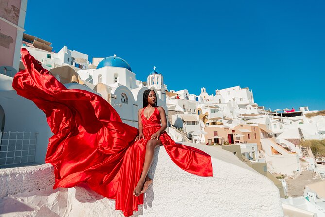 Photoshoot in Flying Dresses in Santorini  - Booking and Reservation Process