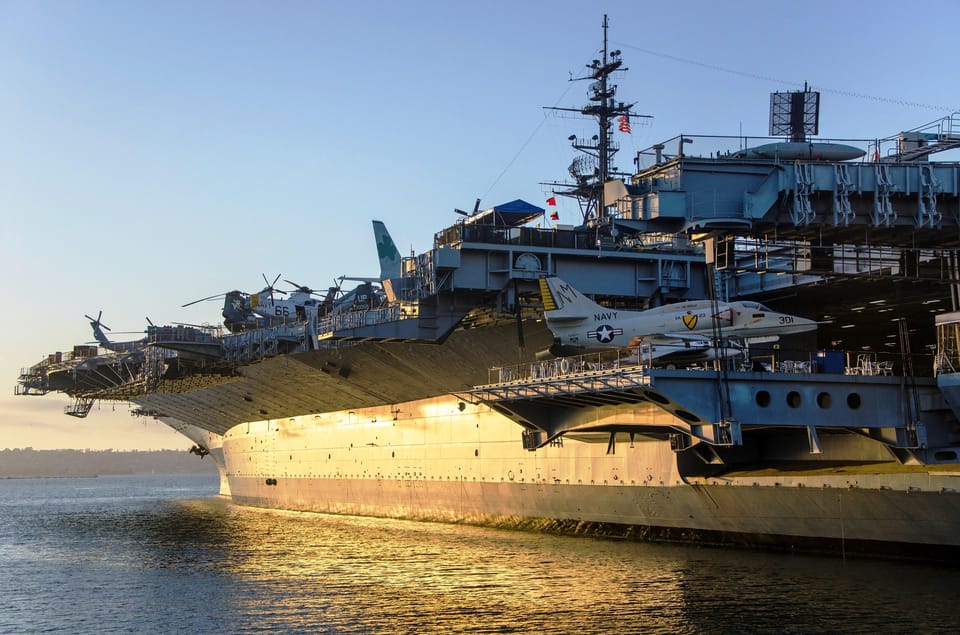 San Diego: USS Midway With Waterfront Walking Tour - Iconic Sites and Filming Locations