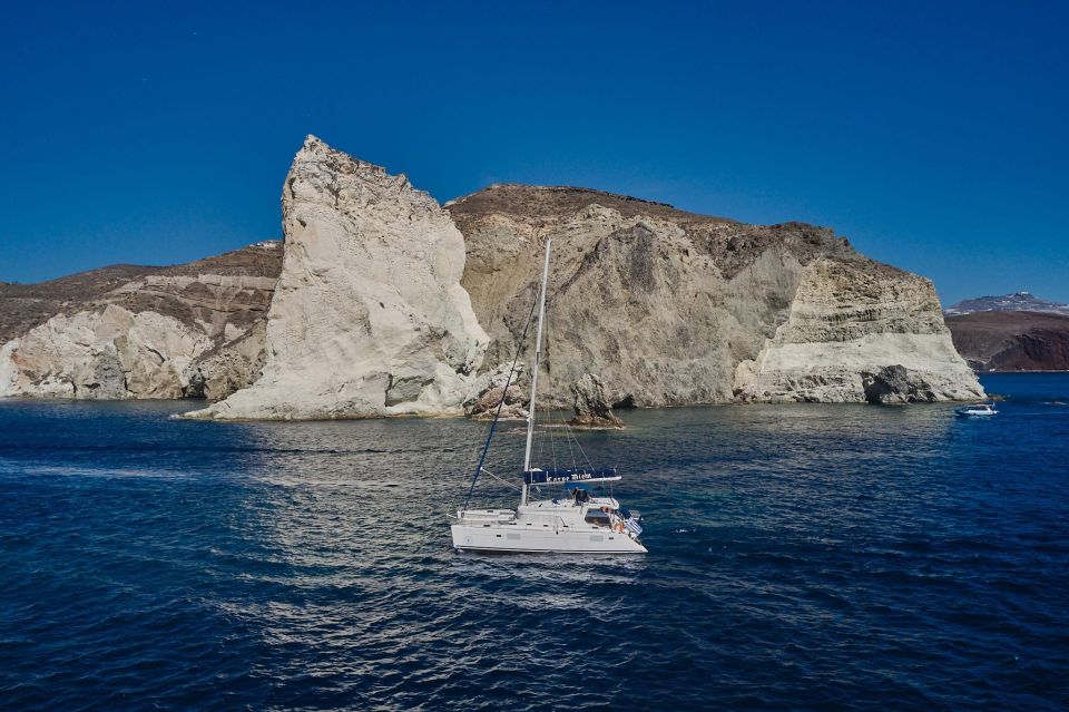 Santorini: Caldera Classic All-Inclusive Catamaran Cruise - Swim and Snorkel at Beaches