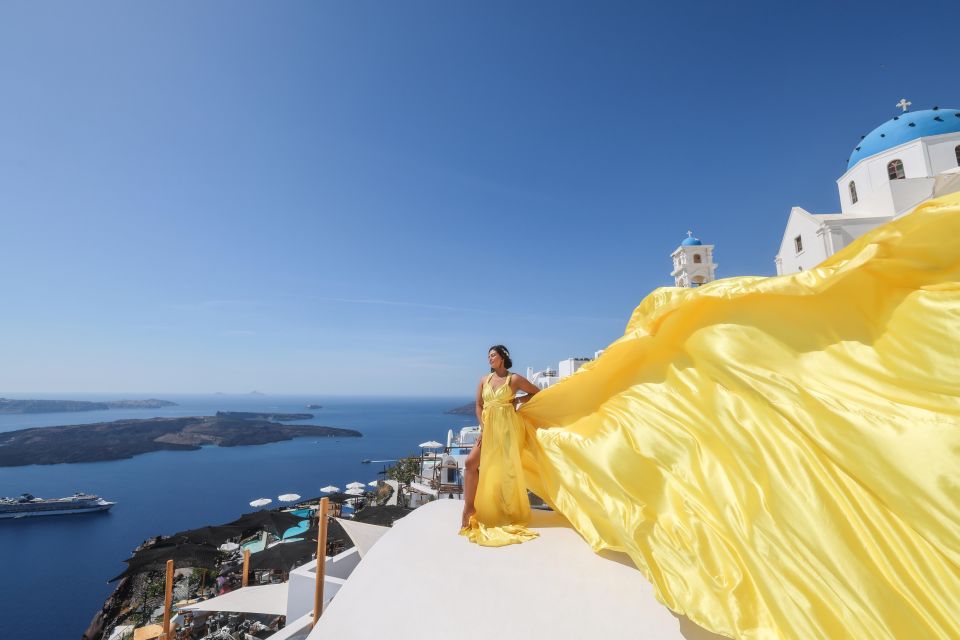 Santorini: Private Flying Dress Photoshoot With Dress Rental - Cancellation Policy