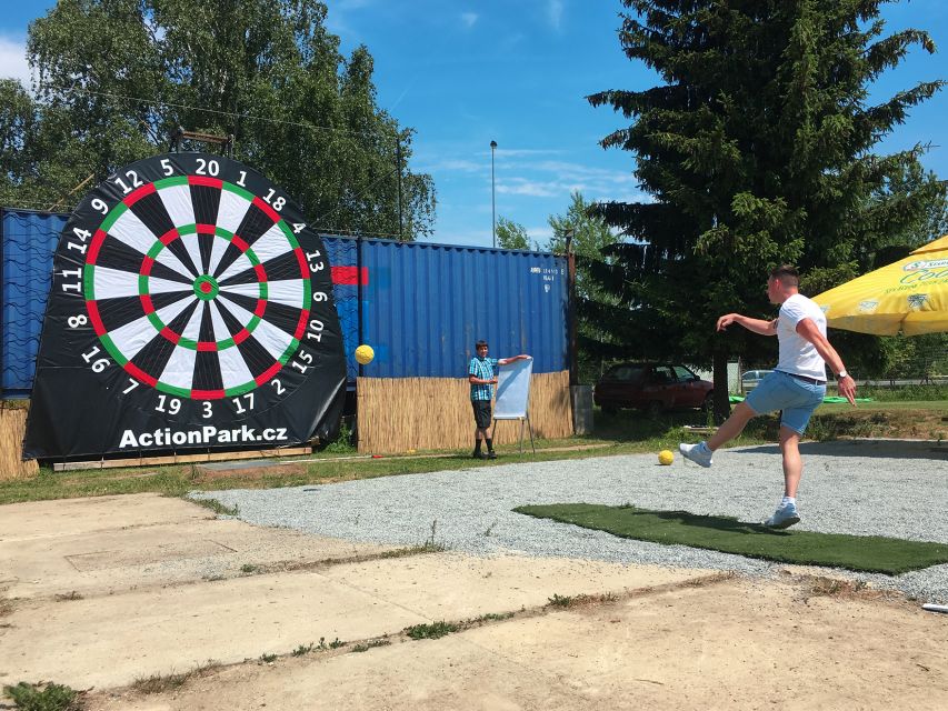 Prague: Giant Football Darts Game With Round of Beers & BBQ - Frequently Asked Questions