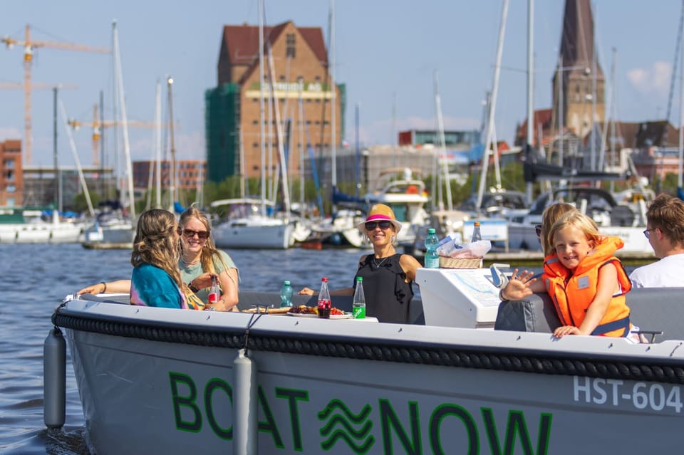 Rostock: Electric Boat Rental on the Warnow River - Flexible Duration Options