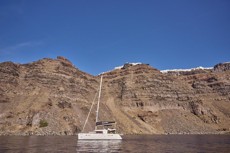 Santorini: Caldera Classic All-Inclusive Catamaran Cruise - Bask in Stunning Sunset Views