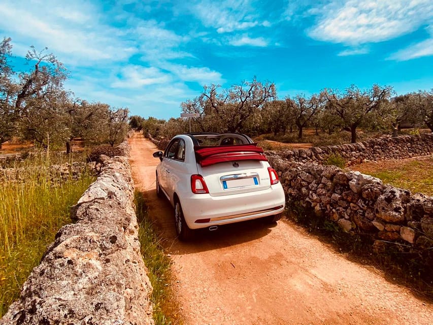 Tour on Fiat 500 Cabriolet of Bari, Monopoli and Alberobello - Transportation Logistics