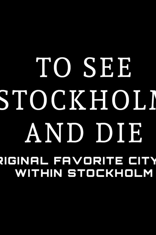 CityQuest in Stockholm - To See Stockholm and Die - Key Points