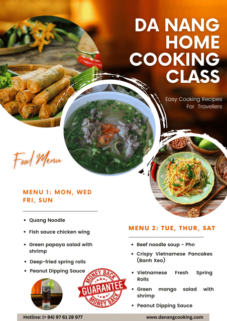 Da Nang: Home Cooking Class E-Ticket - Daily Menu Options