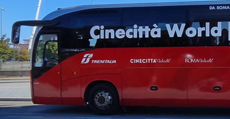 Fiumicino Airport: Combo Train & Bus From/To Cinecittà World