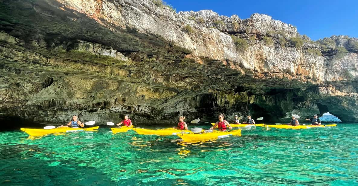 Leuca Kayak Tour With Swimming Stop and Speleo-Trek in Cave - Key Points