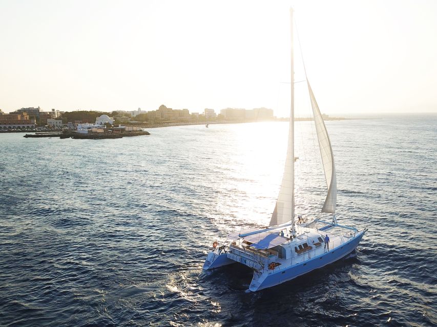 Rhodes: Catamaran Cruise With Meal, Snacks & Swim Stops - Key Points