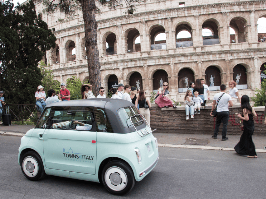 Rome: Guided E-Car City Tour With Gelato Stop - Vehicle and Equipment