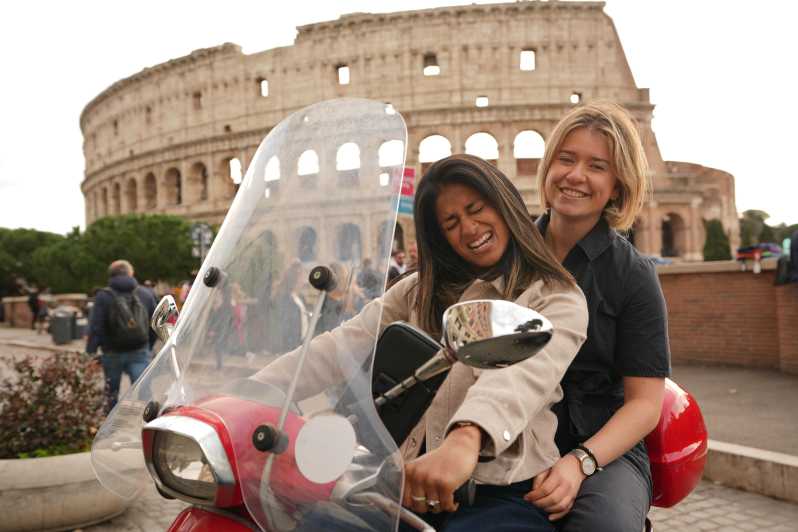 Rome: Vespa Tour With Gourmet Stops - All in One - Key Points