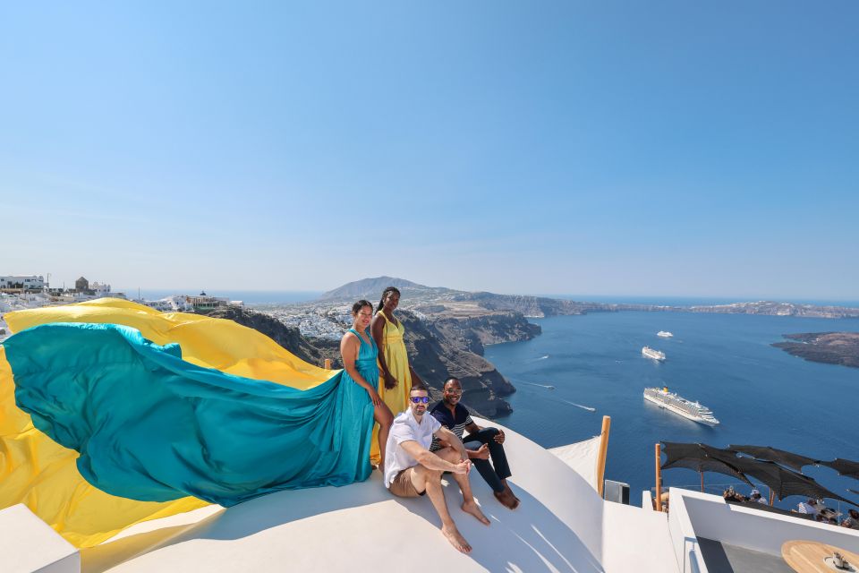 Santorini: Private Flying Dress Photoshoot With Dress Rental - Key Points