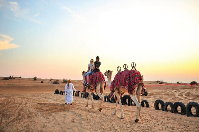 4×4 Dubai Desert Safari> Dune Bash, Camel Ride & BBQ
