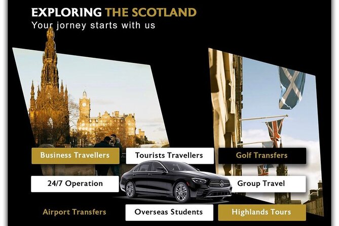 Edinburgh Airport to City Centre and VV (3 Pax 3 Lug)