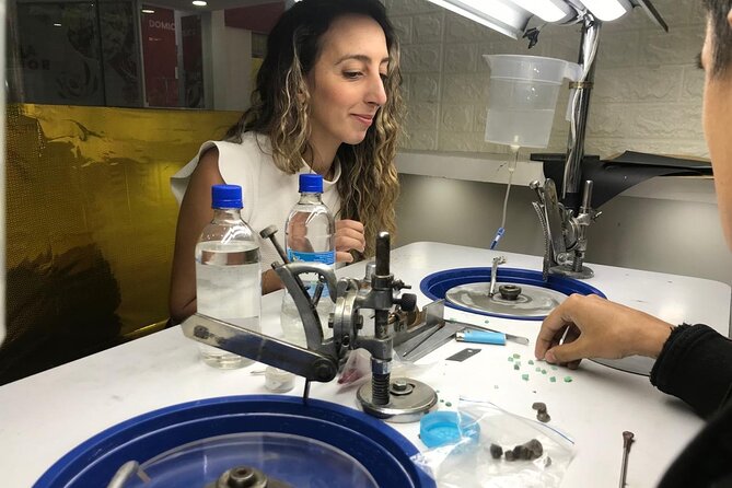 Emerald Carving Workshop in Bogotá, Colombia.
