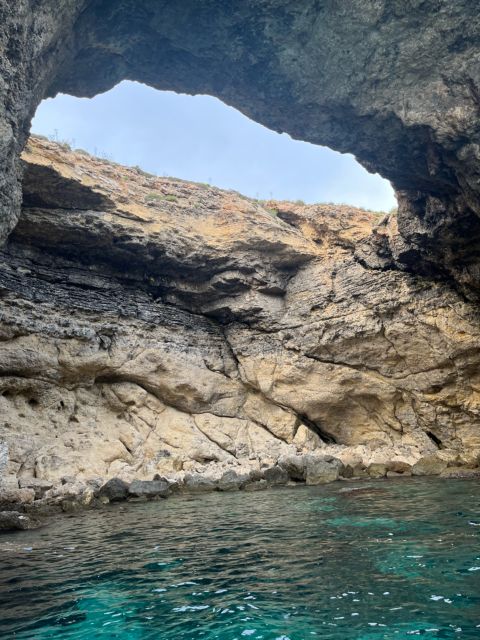 From Gozo:Around Comino, Blue Lagoon, Crystal Lagoon & Caves