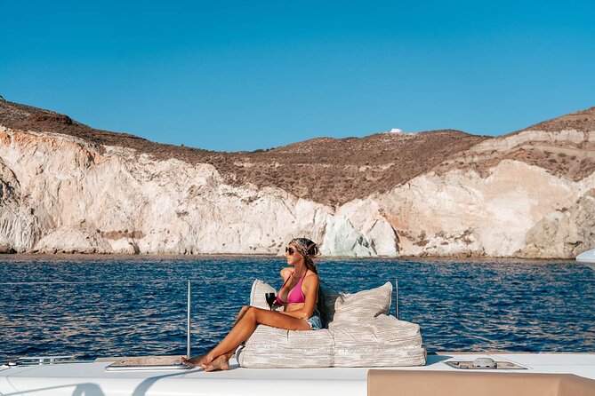 Luxury Santorini Sunset Cruise: Dinner, BBQ, Open Bar, Transfers