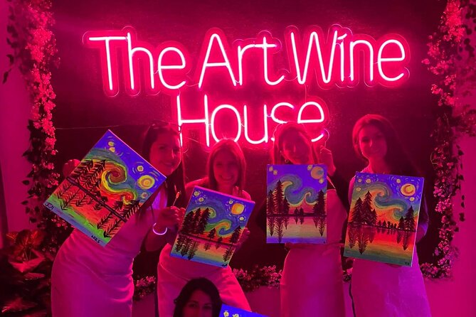 Paint a Neon Fluorescent Picture While Drinking Unlimited Wine - Whats Included in the Experience