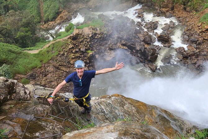 Powerful via Ferrata & Epic Zipline Giant Waterfall Private Tour