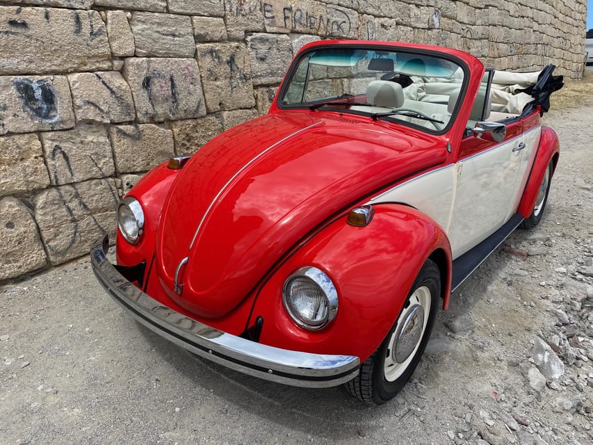 Rethymno: Ride With a VW Beetle Cabrio for 12 Hours