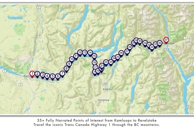 Smartphone Audio Driving Tour Between Kamloops & Revelstoke