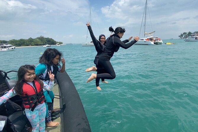 Swim N Chill on a Military Style Speedboat