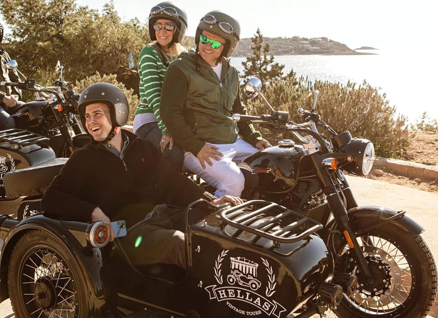 Tour to Poseidon Temple & Athens Riviera in a Sidecar