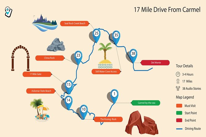 17-Mile Drive Self-Guided Audio Tour From Monterey & Carmel - Key Highlights of the Route