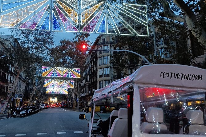 Christmas Lights Tour of Barcelona in Private Eco Tuk Tuk - Private Tuk-Tuk Journey