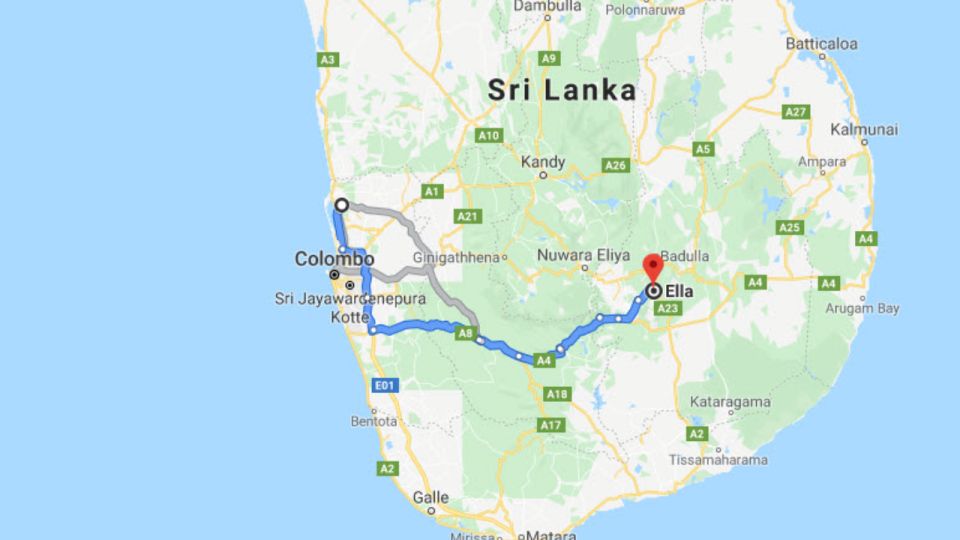 Colombo: Bandaranaike Airport to Ella Taxi Transfer - Booking Information