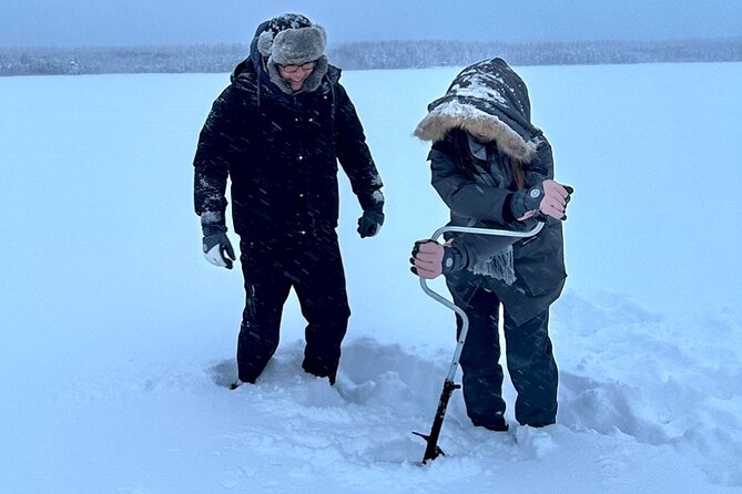 Ice Fishing With Snowmobiles - Meeting and Pickup