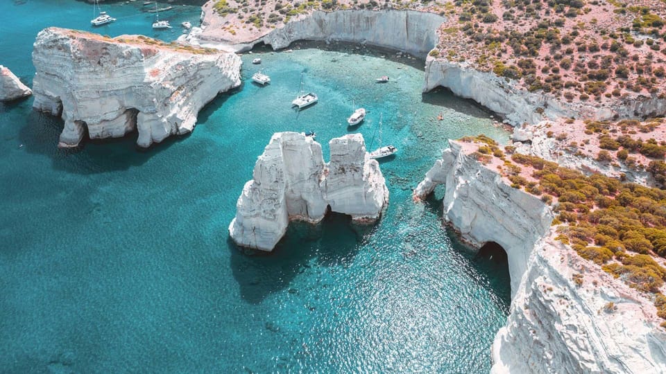 Milos : Kleftiko Half Day Semi Private Power Yacht Cruise - Itinerary Highlights