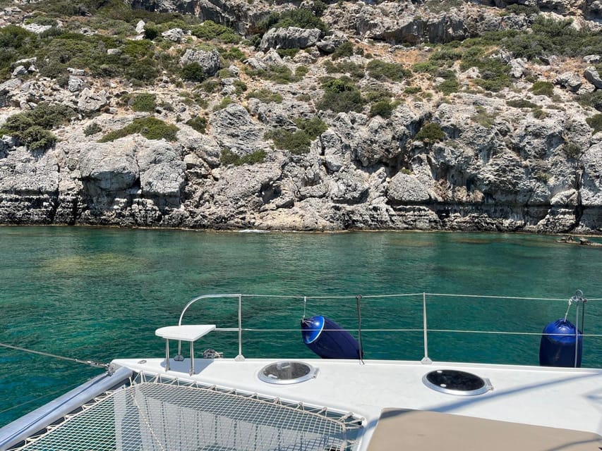 Rhodes Private Half Day Sailing Catamaran Cruise With Drinks - Itinerary and Highlights