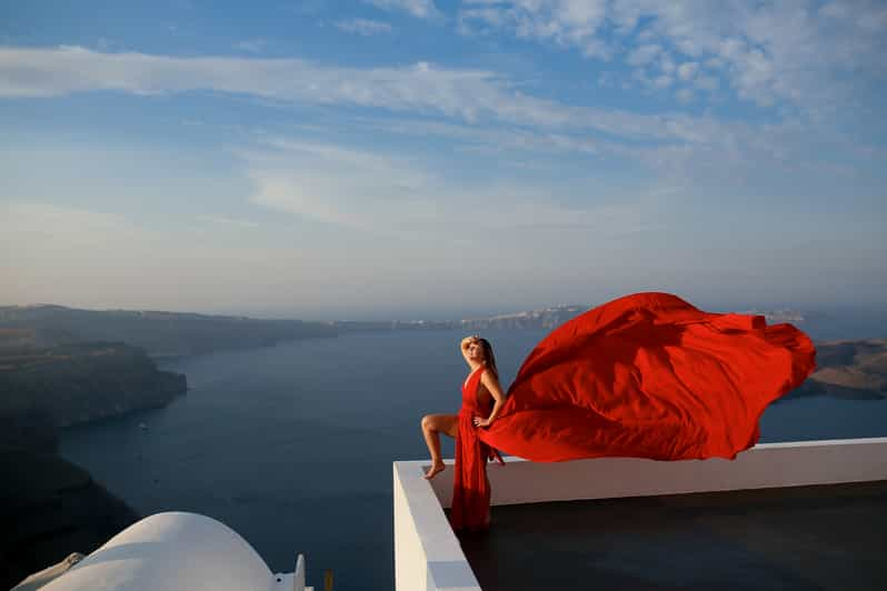 Santorini: Flying Dress Photoshoot With Caldera Backdrop - Photoshoot Experience