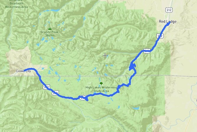 Self-Guided Audio Driving Tour on Beartooth Highway - Starting and Ending Points of the Tour
