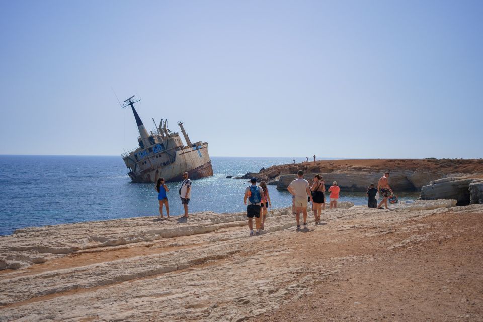 Paphos/Akamas: Blue Lagoon Bus & Boat Tour With Water Slide - Guided Experience