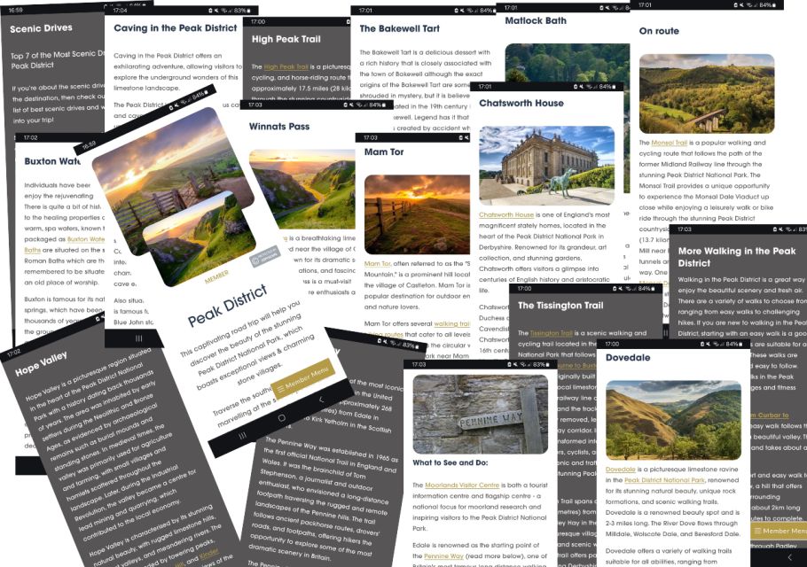 Peak District (Yorkshire): Interactive Road Trip Guidebook - Outdoor Activities