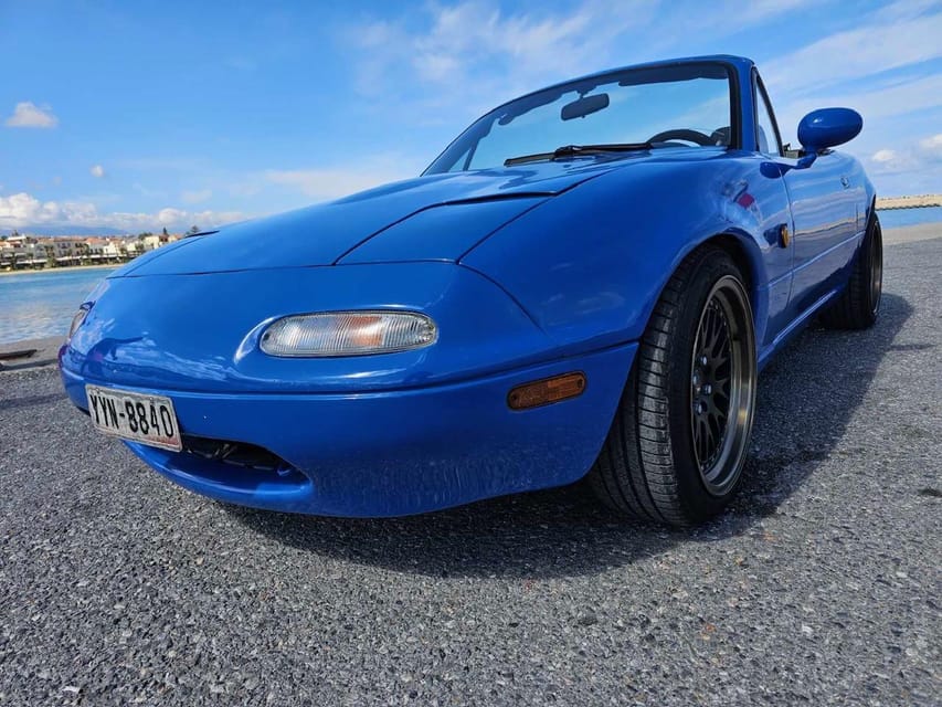 Rethymno: Ride With a Mazda MX5 Cabrio 1991 for 12 Hours - Included in the Experience