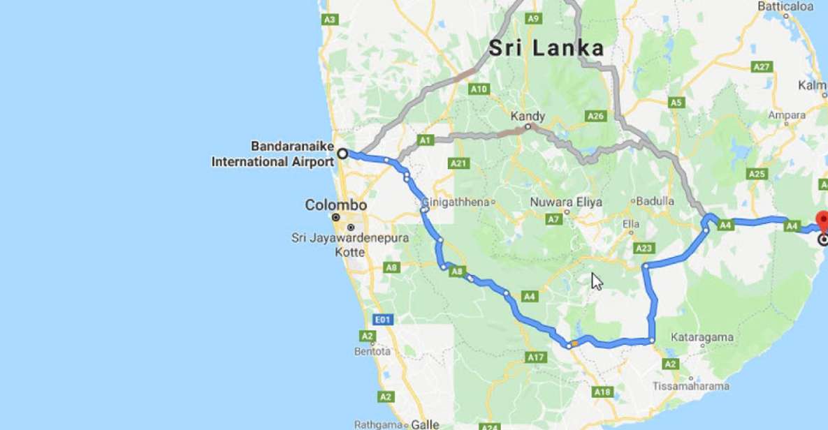 Colombo: CMB Airport to Arugam Bay City Private Transfer - Important Information