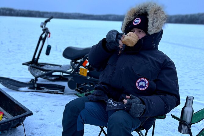 PRIVATE Ice Fishing Snow Scooters Lunch in a Glass Igloo - Pricing and Availability