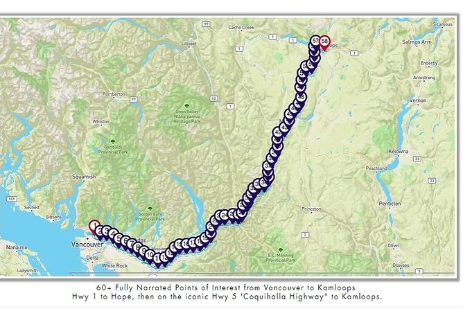 Smartphone Audio Driving Tour Between Kamloops and Vancouver - Reviews and Ratings