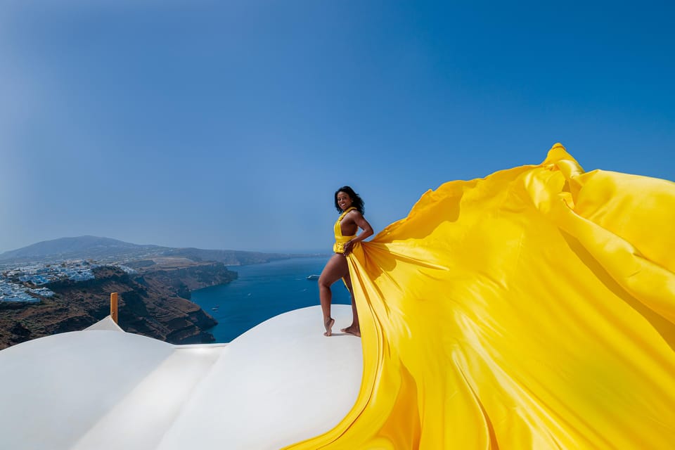 Flying Dress Photoshoot Santorini - Photography and Delivery