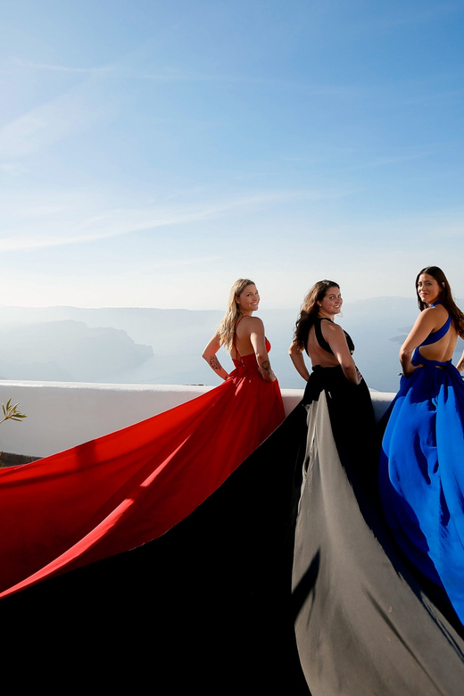 Santorini: Flying Dress Photoshoot With Caldera Backdrop - Booking and Confirmation