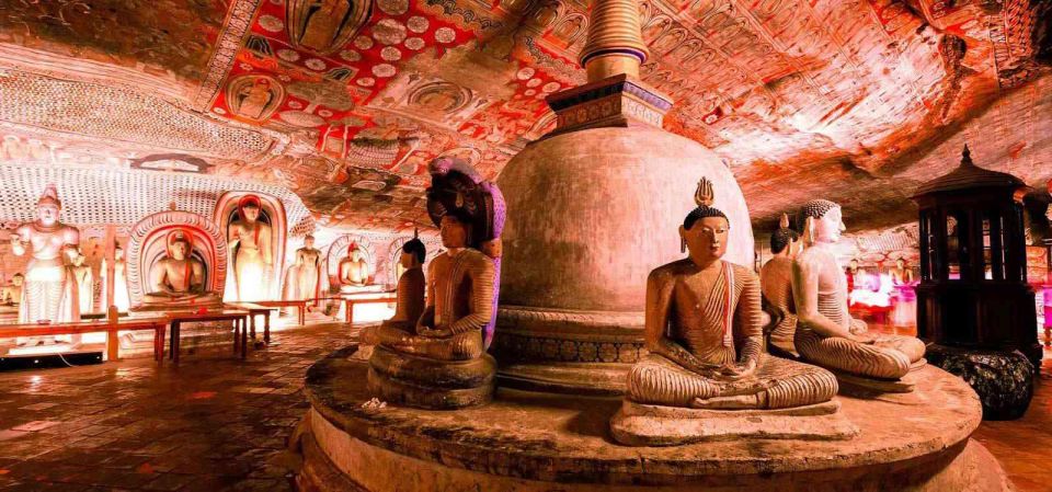 Day Tour: Kandy to Sigiriya Rock Dambulla & Minneriya Safari - Dambulla Cave Temple